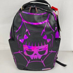 New Sprayground Cazzu Iridescent Spider Skull Shark DLXV Backpack